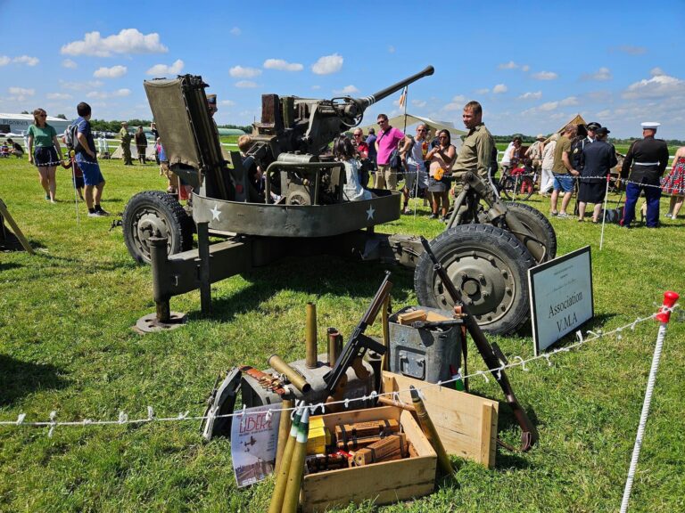 Canon Bofors 40 mm WW2 VMA Véhicule militaire d'Artois Bondues US canon antiaérien