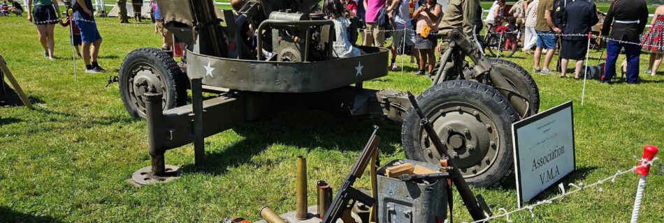 Canon Bofors 40 mm WW2 VMA Véhicule militaire d'Artois Bondues US canon antiaérien